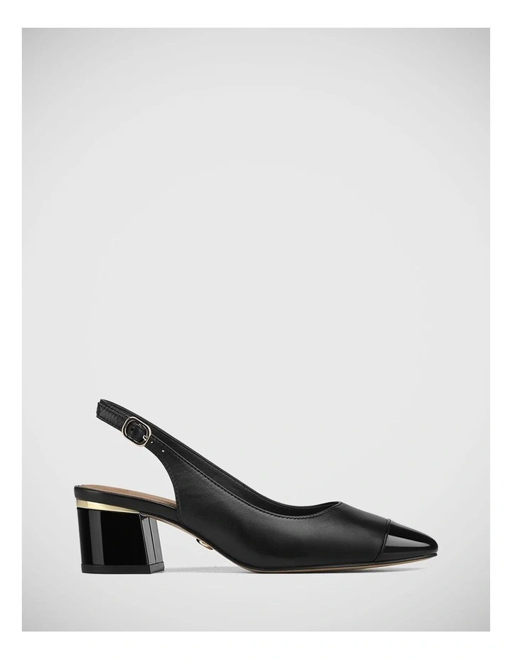 Gwenda Leather Heel in Black