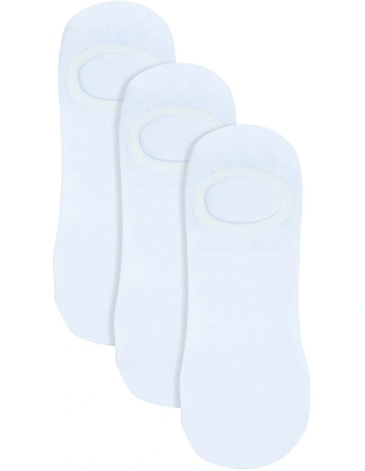 Cushioned Sneaker Sports Sock 3 Pack in White