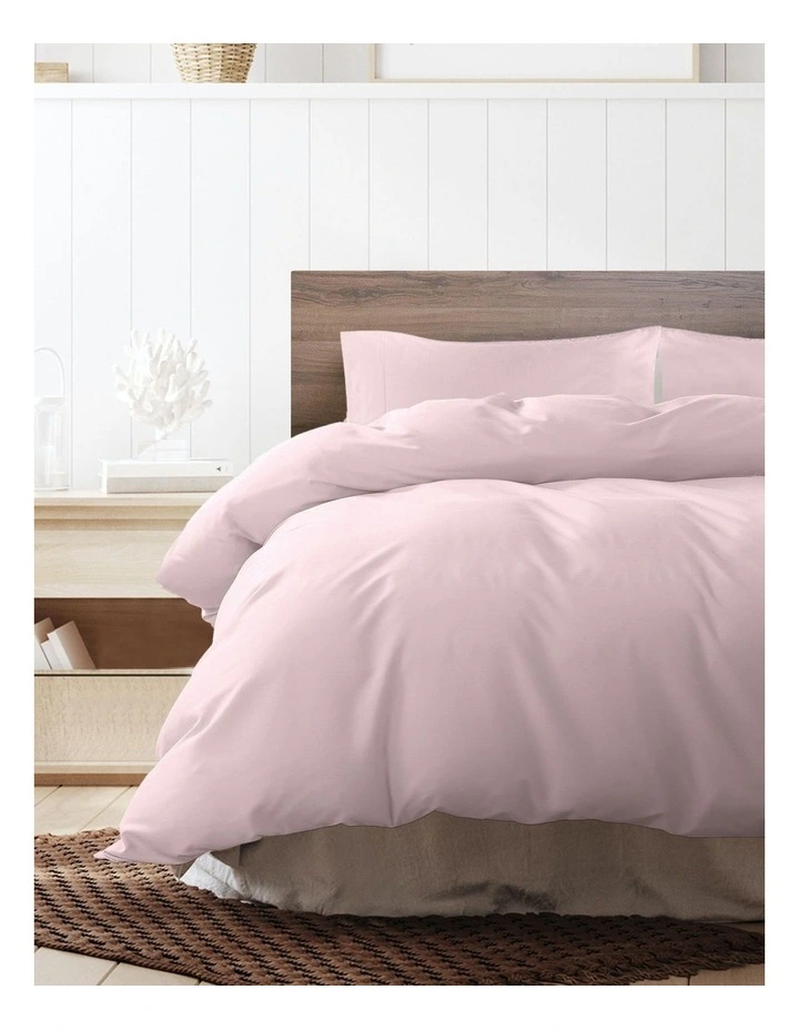 1000 Thread Count Cotton Blend King Quilt Cover Set in Blush