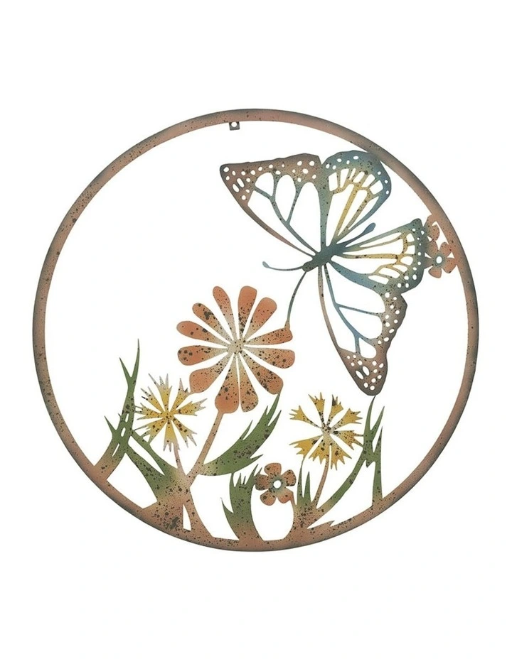 Butterfly Outdoor Lasercut Wallart 70cm in Rust