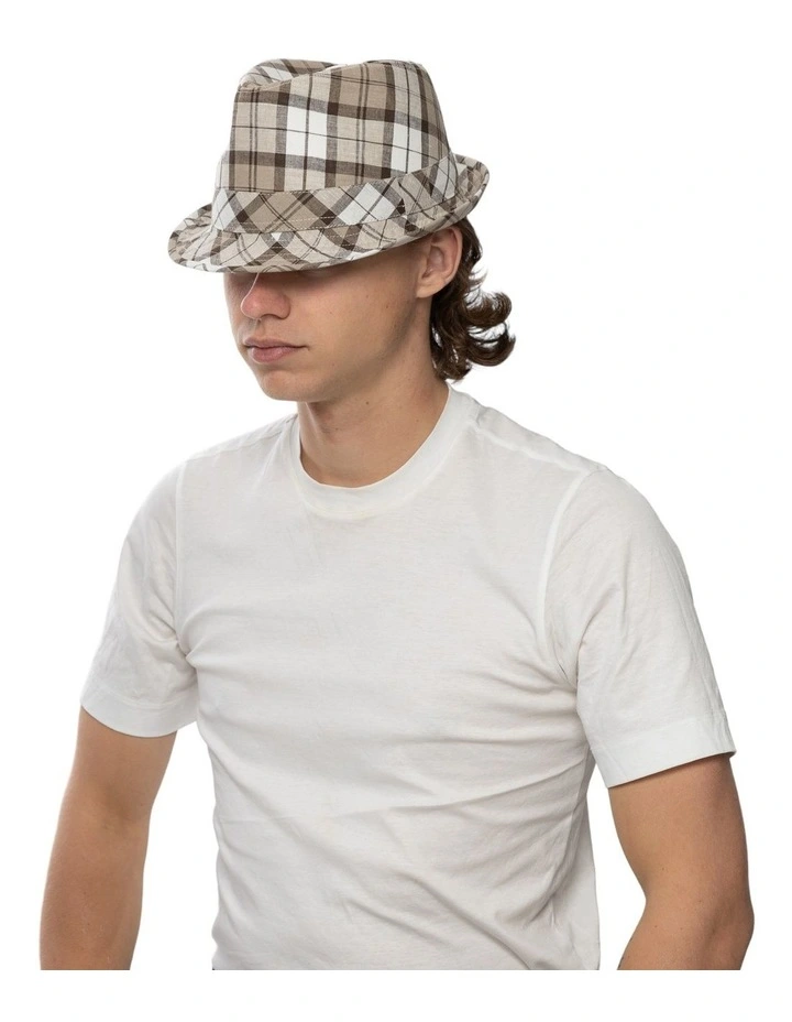 Kahuna Linen Trilby in Brown