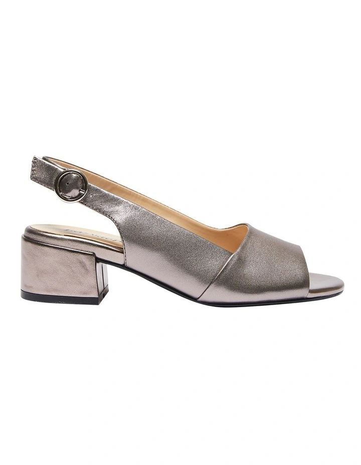 Macy Sandals in Pewter Metallic Leather