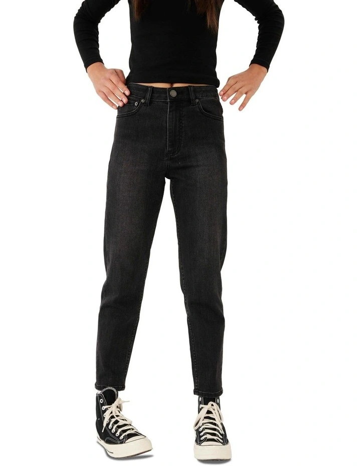 Bonnie Mom Jean in Washed Black