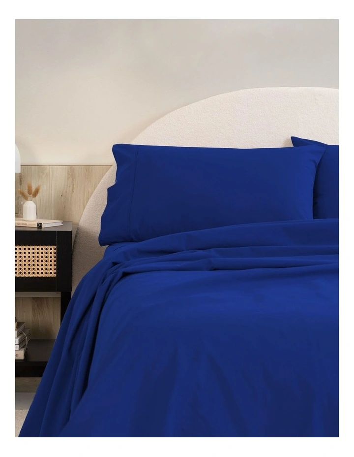 Vintage Washed 100% Cotton Sheet Set in Royal Blue