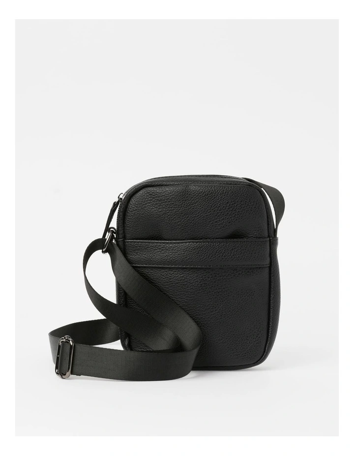 Pebbled PU Mini Reporter Bag in Black