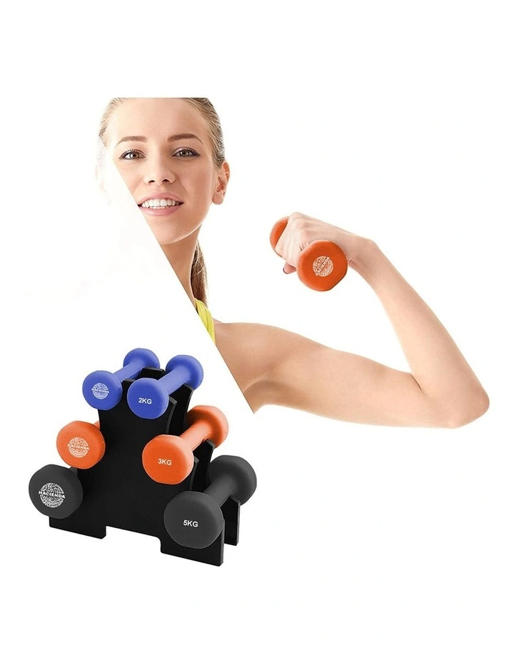 7Pc 2/3/5kg Weighted Dumbbell with Rack Set