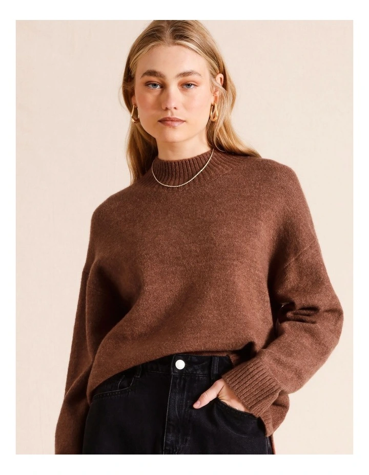 Mock Neck Jumper in Rust