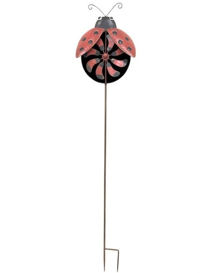 Lady Bird Outdoor Metal Garden Stake in Multi