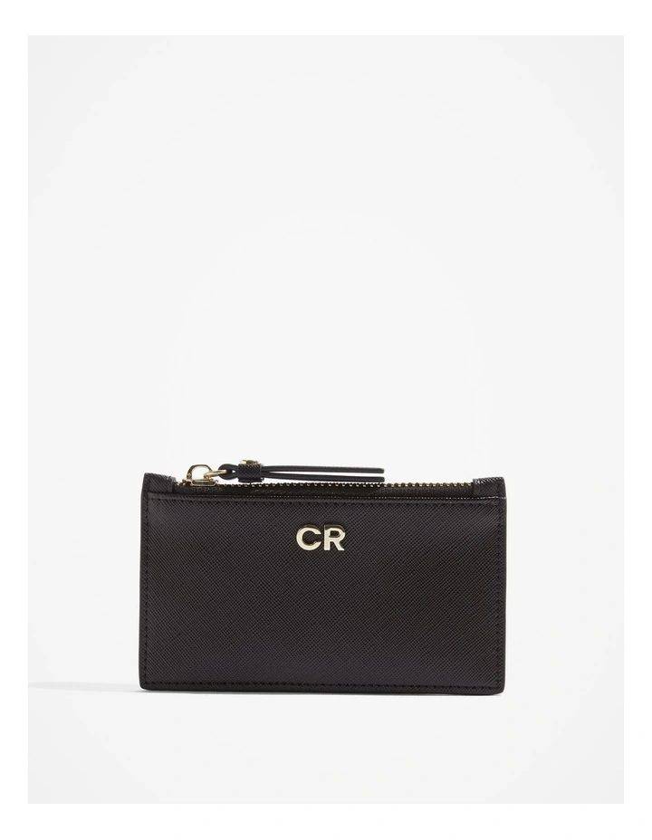 Branded Credit Card Purse in Black