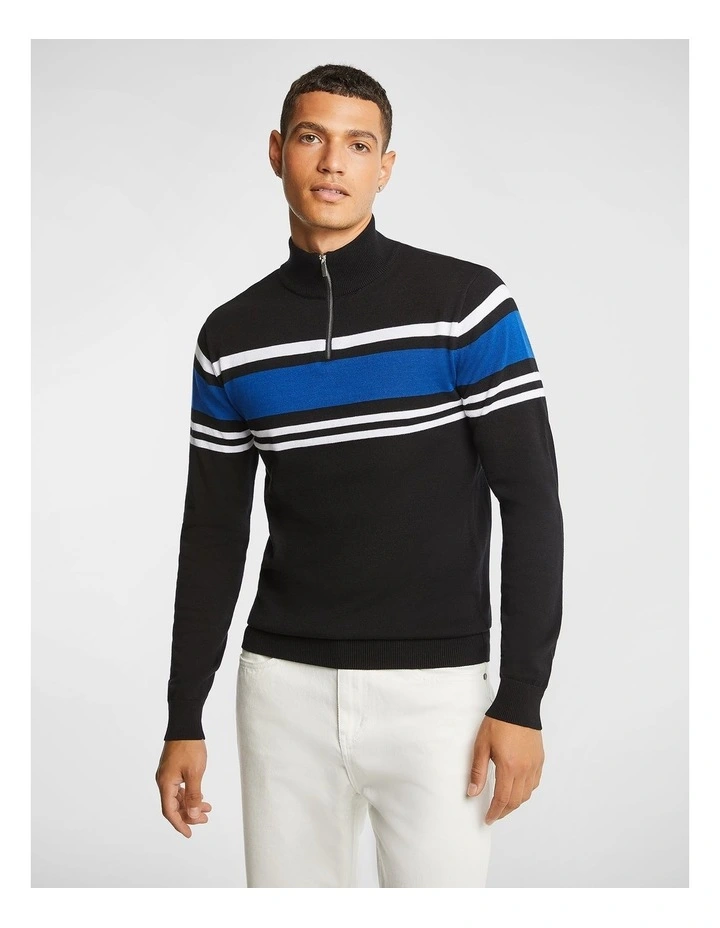 Levi 1/4 Zip Splice Knitwear in Black