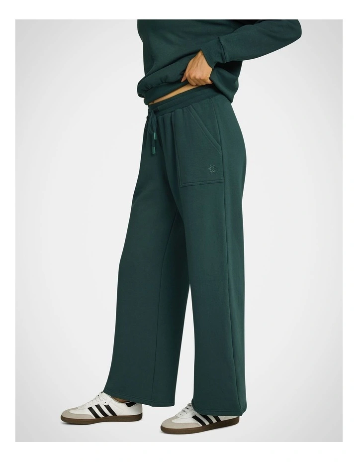 Wind Down Fleece Wide Leg Pants in Khaki