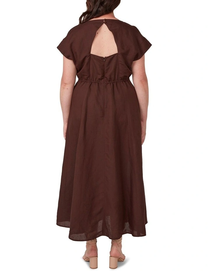 Aubrey V-Neck Dress in Brown