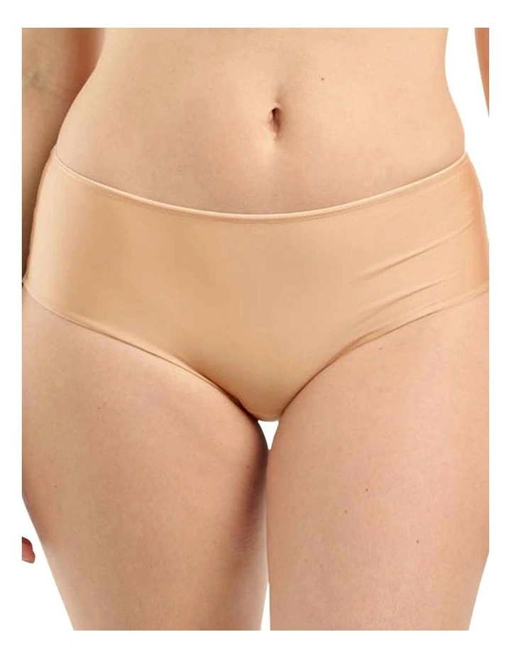 Unseen No Show Shorty Style Brazilian Brief in Blush-Beige