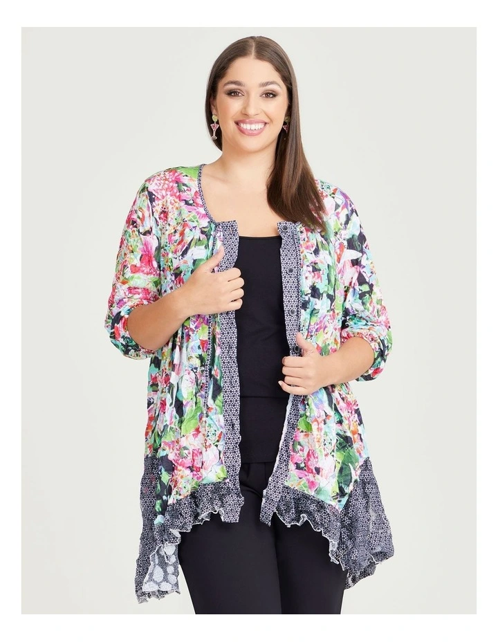 Tropical Oasis Cardigan in Print