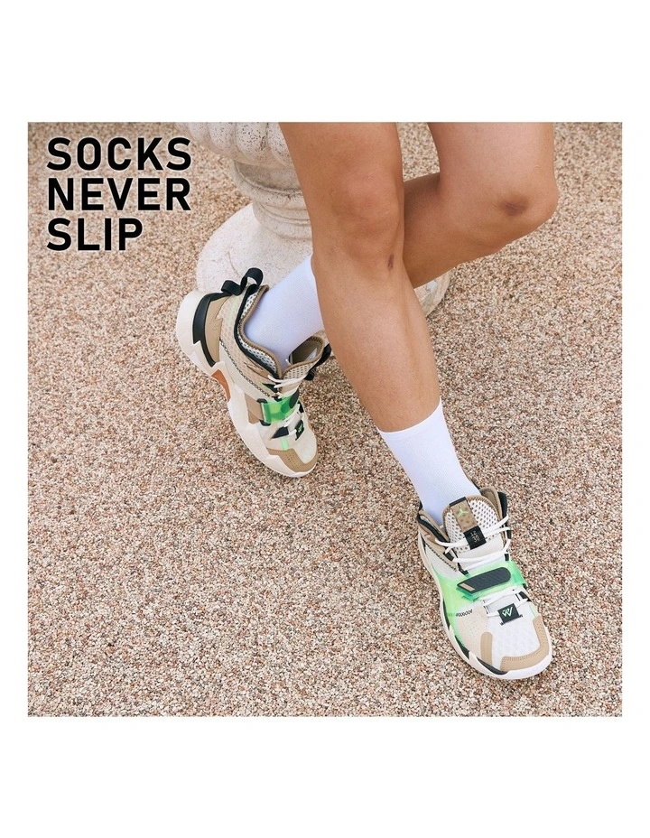 Rexy 3D Seamless Crew Socks 5 Pack in White