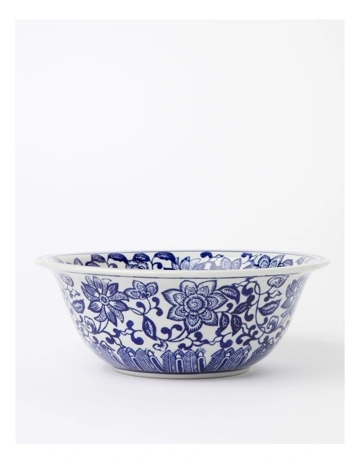 Hand Painted Decorative Bowl 29x11cm in Blue