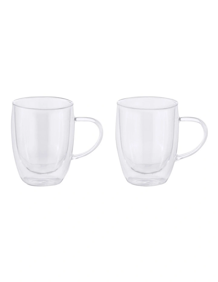 Blend Double Wall Glass Mug Gift Boxed Set of 2 in Clear