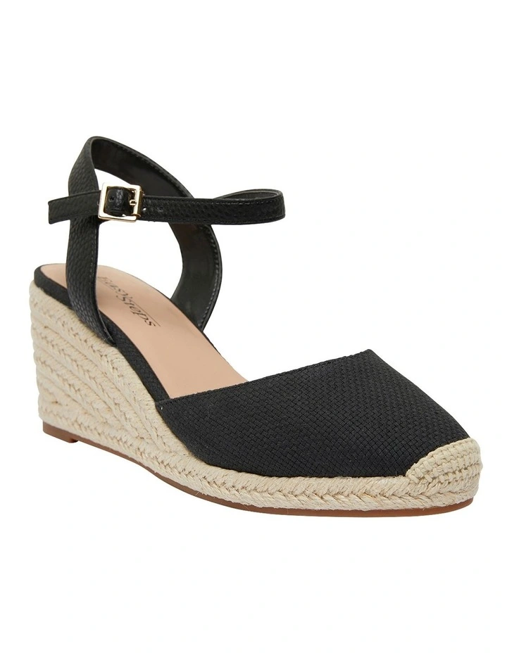Santos Black Fabric Sandals