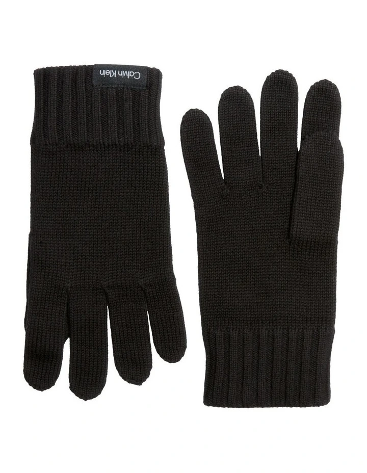 Classic Cotton Rib Gloves in Black