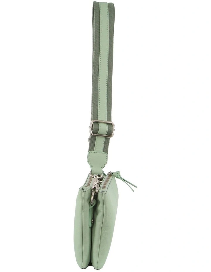 Leather Cross-Body Bag in Sage