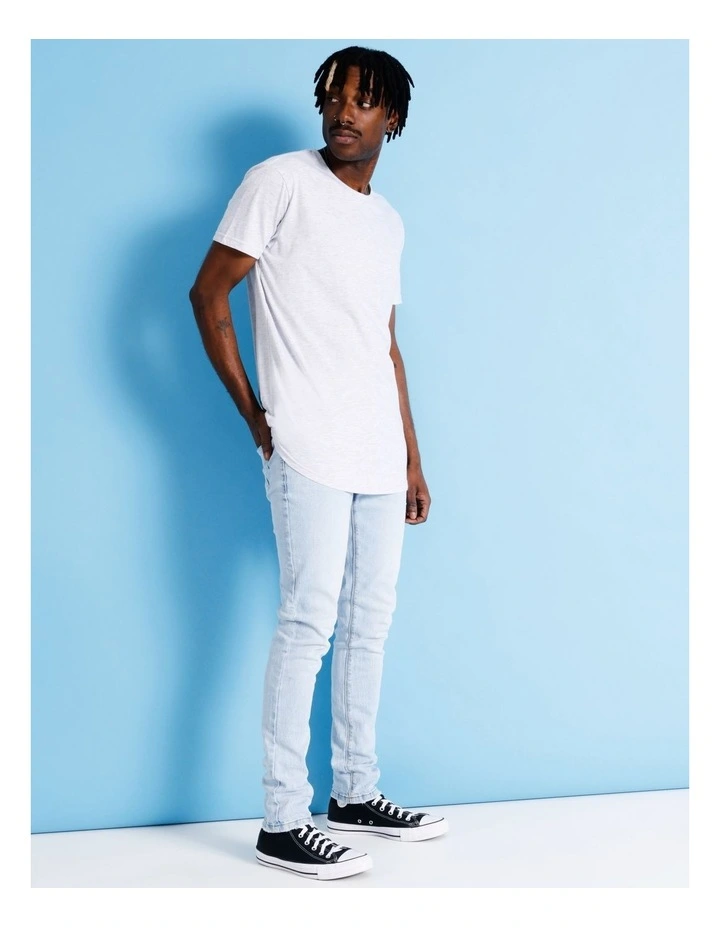 Hadspen Drop Shoulder Curved Tee Vanilla