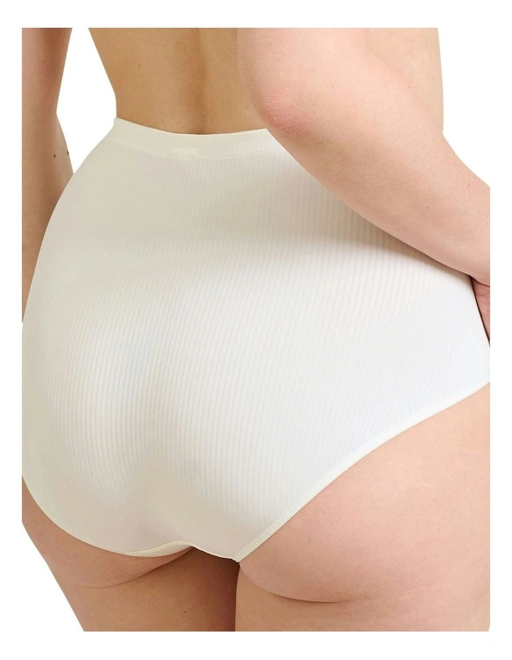 Ariane Essential Ribbed Microfibre High Waist Shaping Brief in Ivory