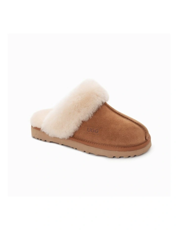 Premium Australia Sheepskin Unisex Scuffete in Chestnut