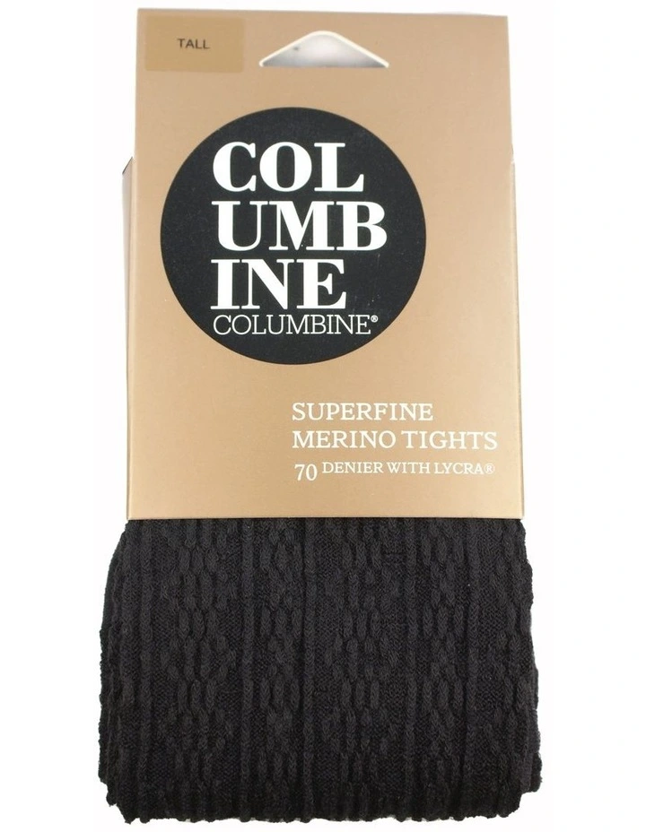 Superfine 70D Merino Dots & Dash Tights in Black