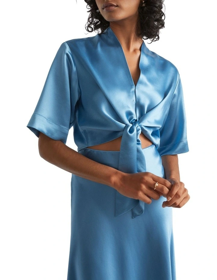 Satin Tie Front Top