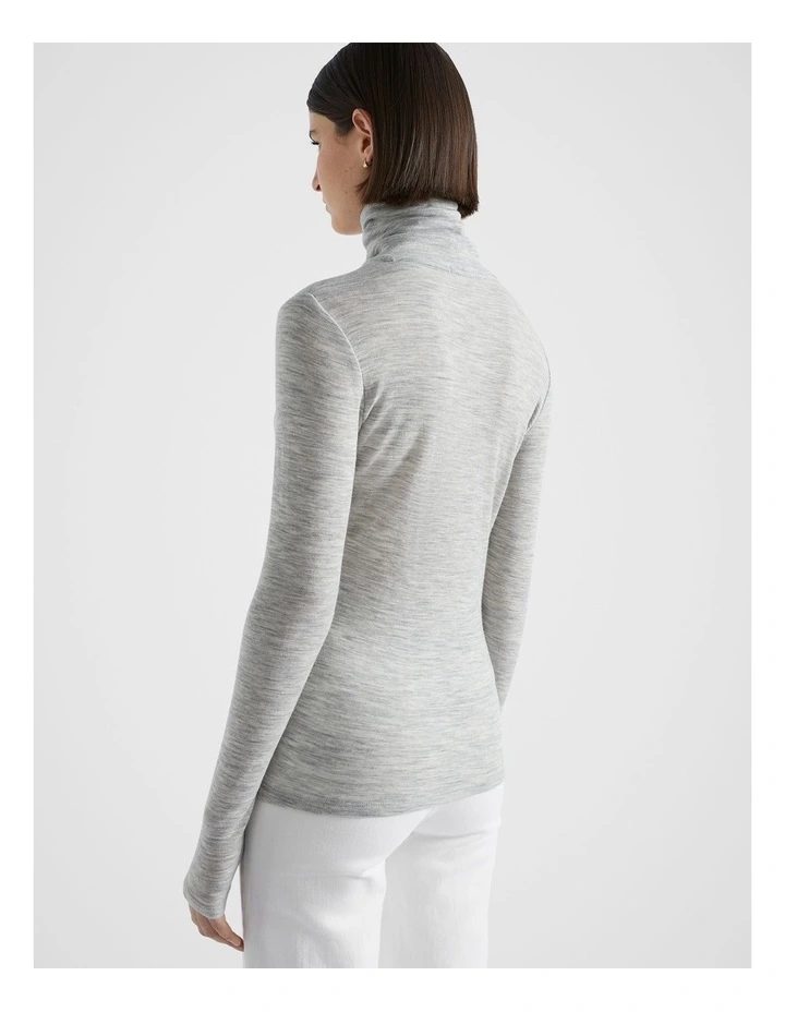 Babywool Roll Neck Top in Silver Marle