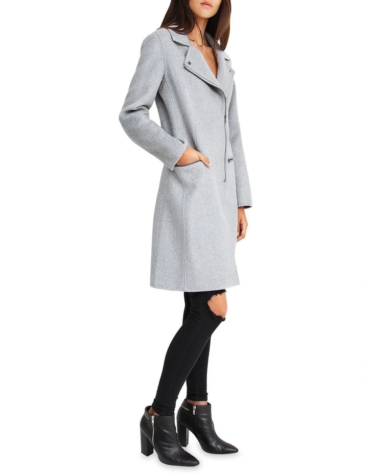 Last Chance Wool Blend Moto Coat