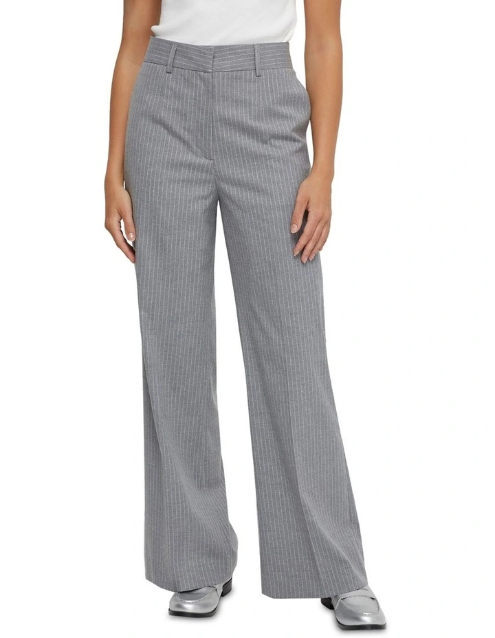 Lydia Pinstripe Suit Trousers in Grey