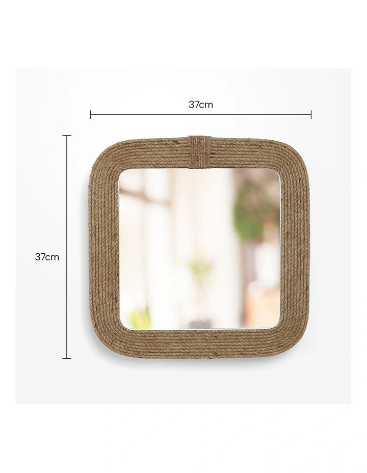 Jute Wall Hanging Mirror 37cm in Natural