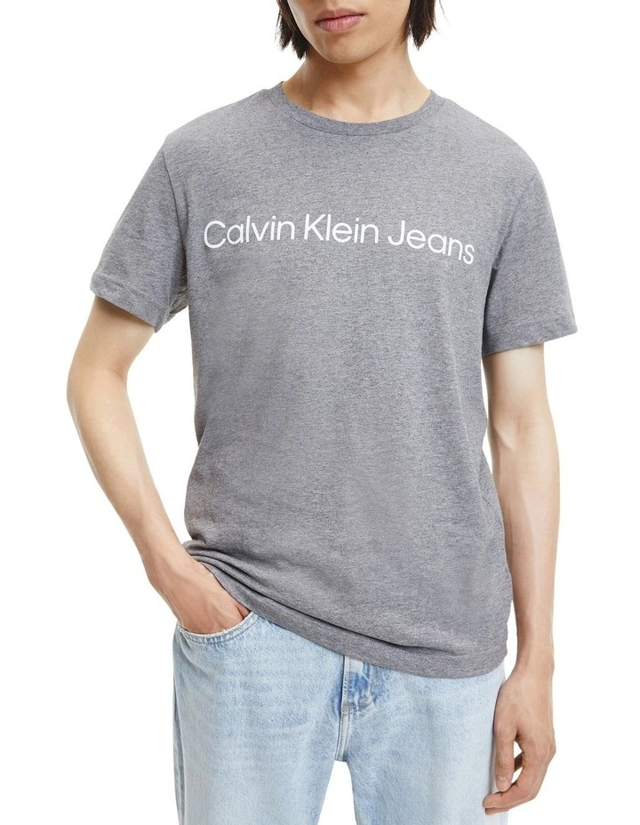 Core Institutional Logo Tee in Mid Grey Heather
