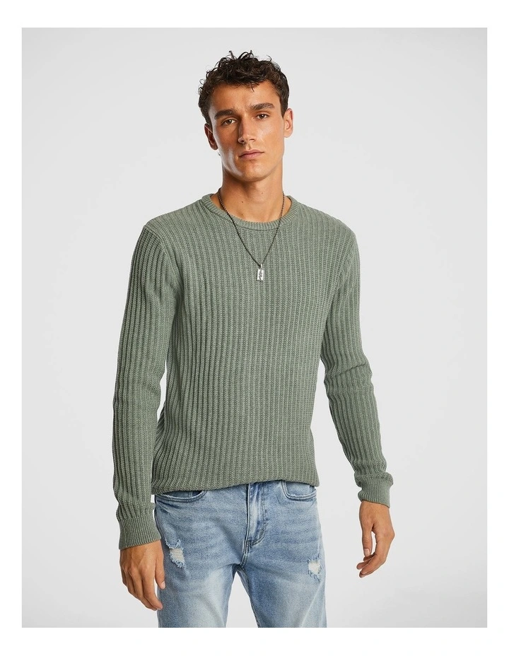 Fleet Textured Knit Sweater in Sage
