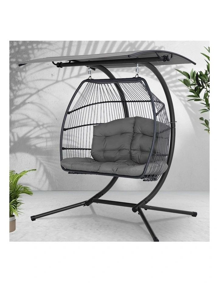2 Seater Egg Swing Chair in Grey
