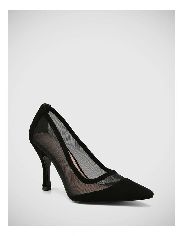 Tweedie Suede Leather Pump in Black