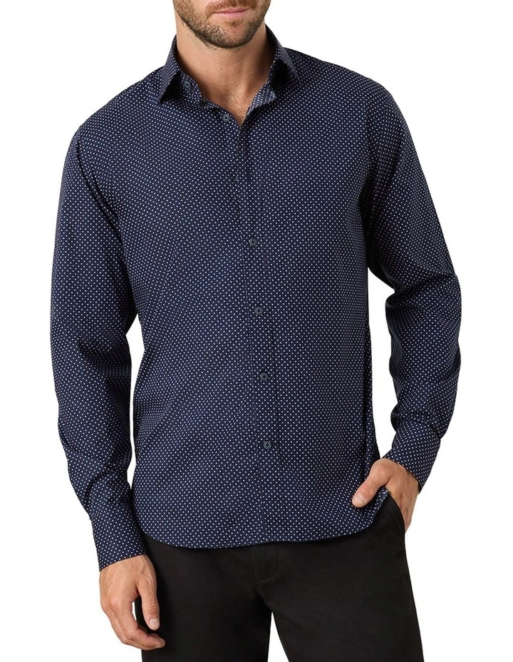 Mackney Polka Dot Shirt in Navy