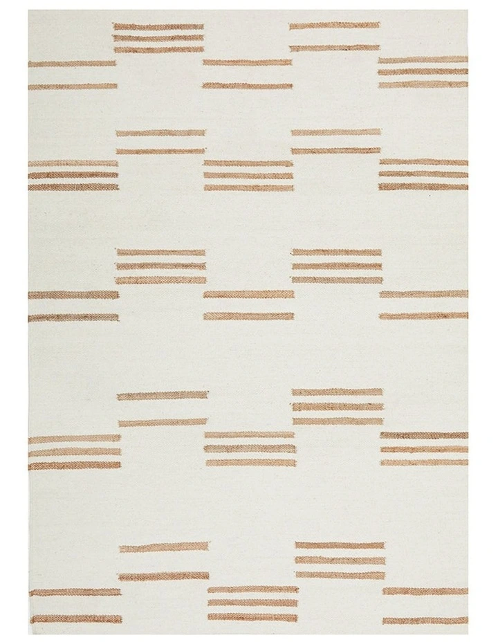Sahara Henry Natural Rug in White