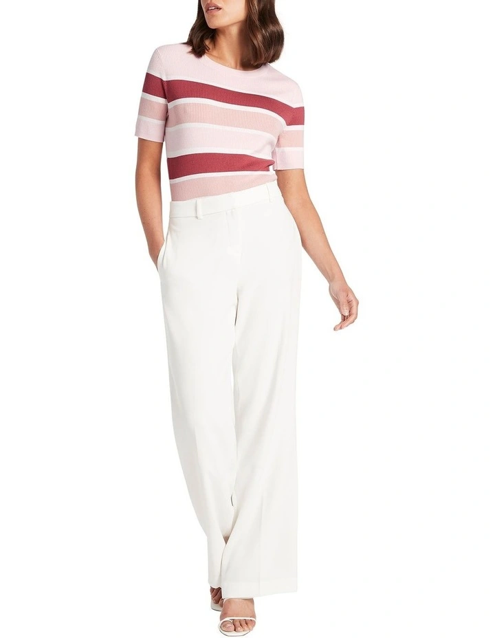 Louella Stripe Knit Tee In Petal Multi