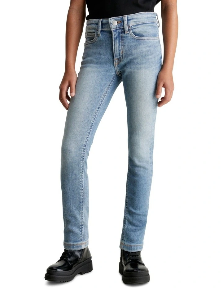 Skinny Mr Straight Denim Jeans in Fresh River Blue