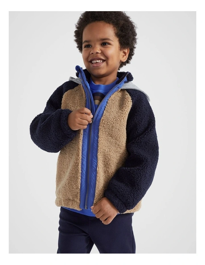 Spliced Hood Jacket in Multi