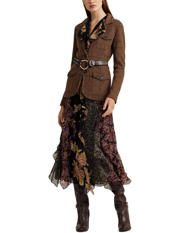 Checked Plaid Wool-Blend Blazer in Assorted