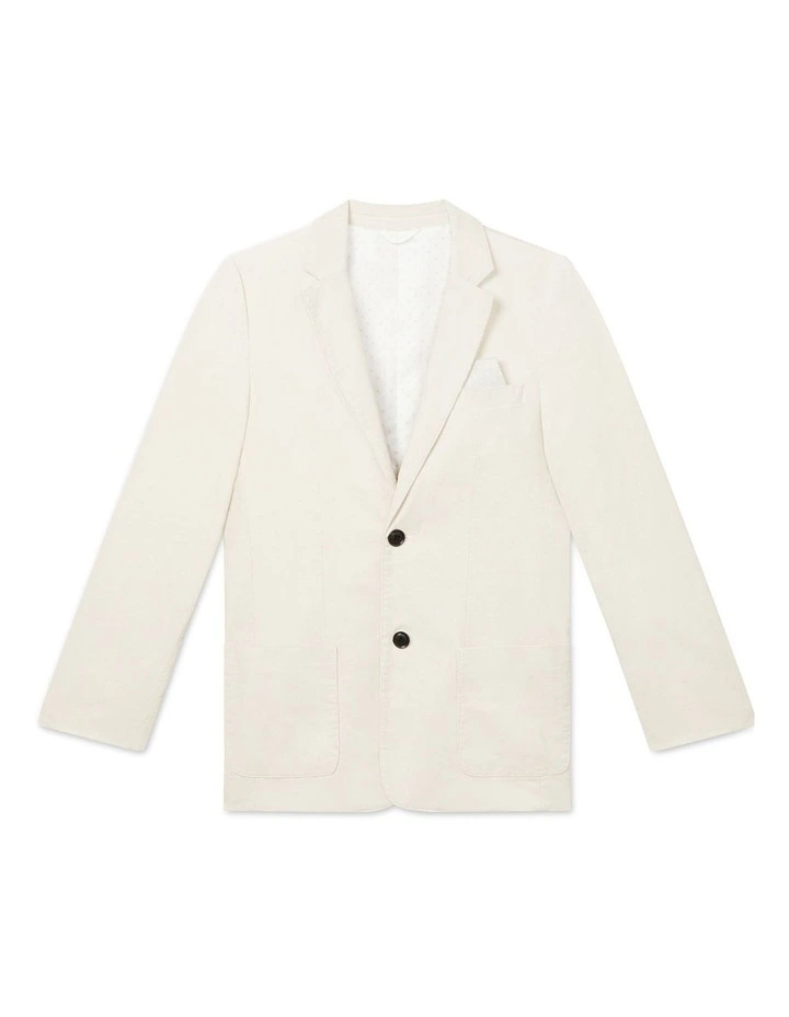 Youth Fit Wale Cord Blazer in Ecru