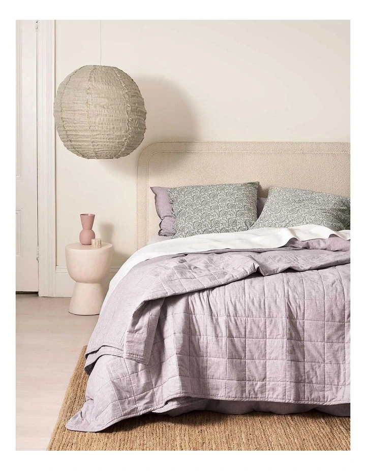 Chambray Coverlet in Lilac