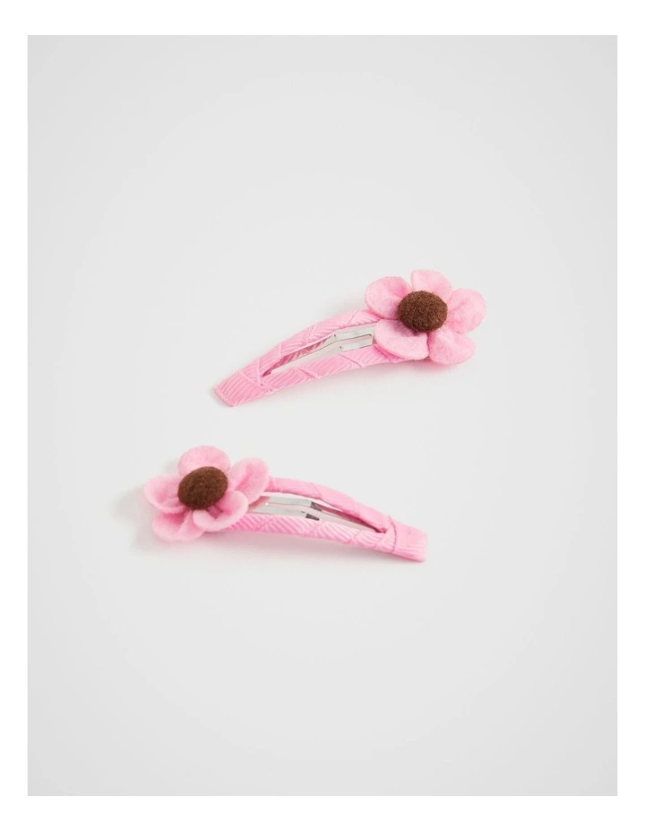 Flower Felt Snaps in Candy Pink
