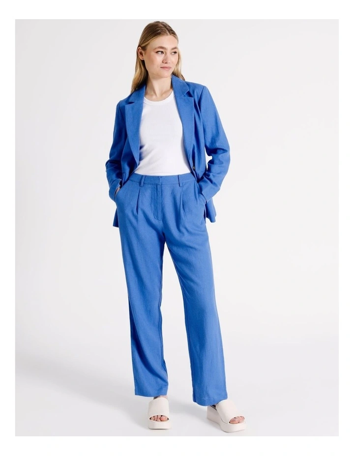 Linen Tailored Pant in Light Blue