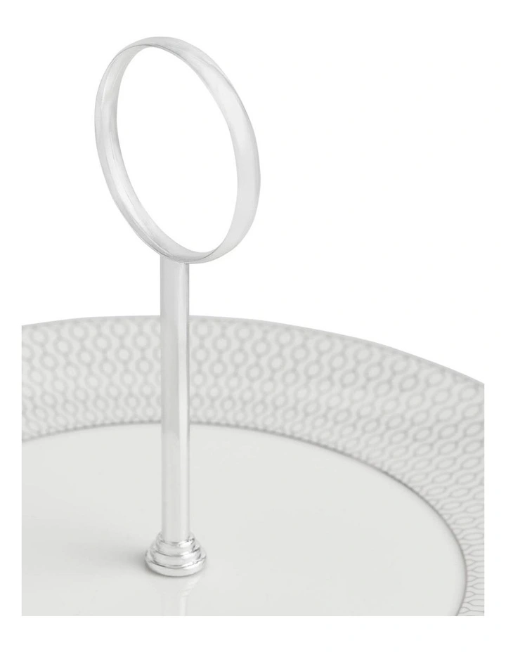 Gio Platinum 2 Tier Cake Stand in White