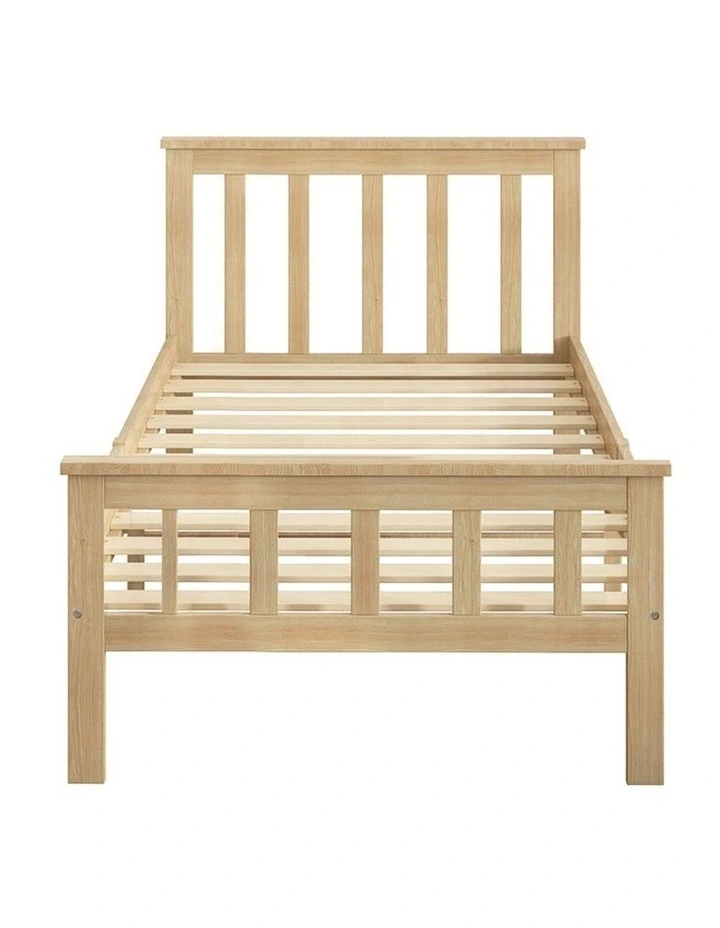 Mattress Base Solid Pine Wood Wooden Single Bed Frame in Natural