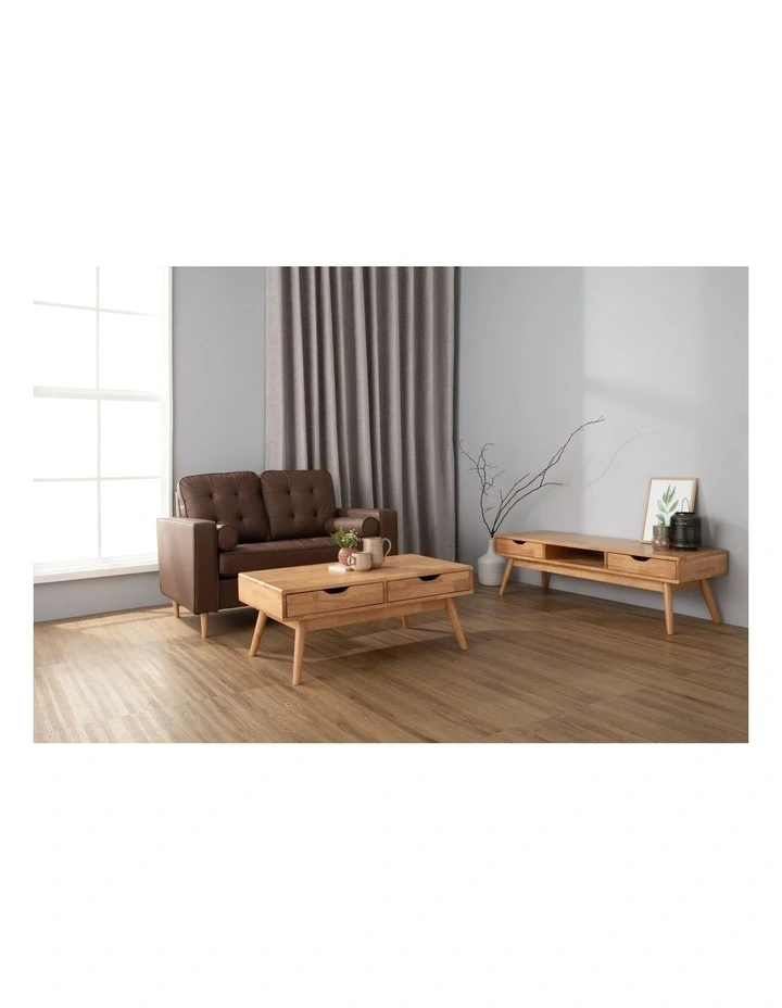 Lamar Entertainment TV Unit With 2 Drawers 150cm Natural